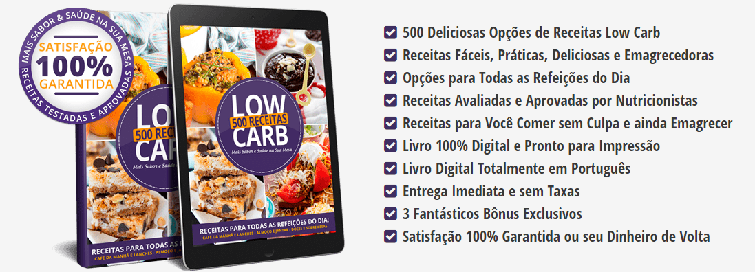 500 RECEITAS LOW CARB - 500 RECEITAS LOW CARB PDF + BÔNUS EXCLUSIVOS